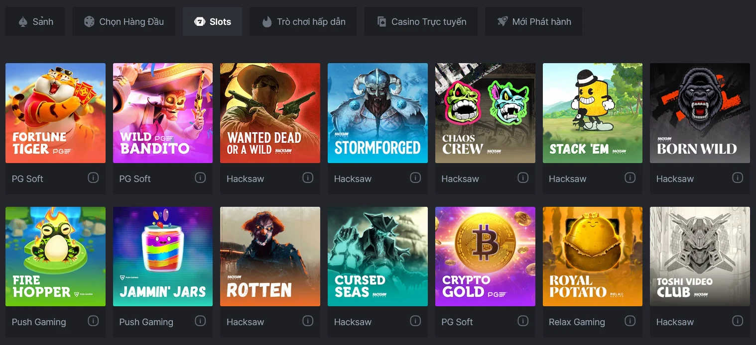 Những trò chơi nào có sẵn trên BC.Game App?